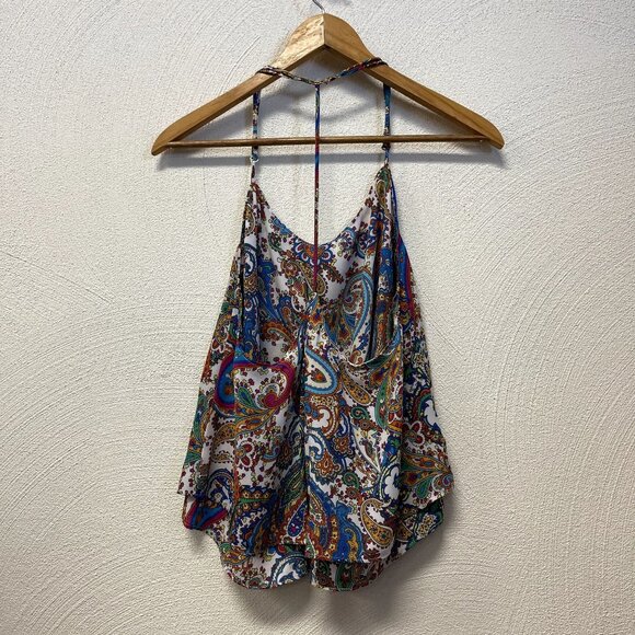 Show Me Your Mumu Colorful Paisley T-Back Tank Top sz Small - Picture 3 of 5